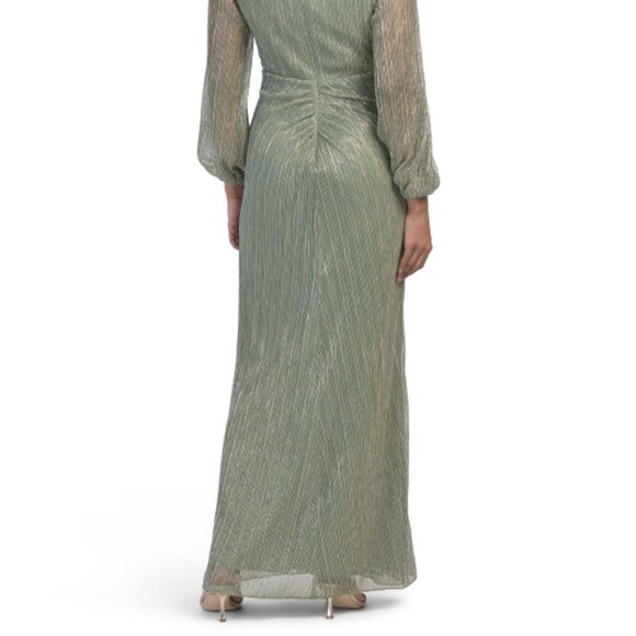 ADRIANNA PAPELL Long Sleeve Twist Front Gown - Picture 6 of 7